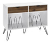 NOVOGRATZ CONCORD TURNTABLE STAND WITH DRAWERS WHITE/OAK - White - N/A