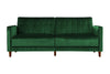 Pin Tufted Transitional Futon Velvet Green - Green