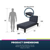 QE Adalynn Chaise Lounger Blue Linen - Blue - N/A