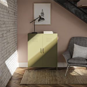 Bradford 2 Door Metal Locker Cabinet, Olive Green - Olive Green - N/A