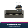 QE Charis Daybed W/Storage L/Grey Linen - Light Gray - N/A