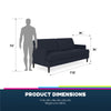 QE Asher Sofa Blue Linen - Blue - N/A