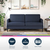 QE Asher Sofa Blue Linen - Blue - N/A