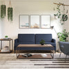 QE Asher Sofa Blue Linen - Blue - N/A