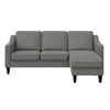 QE Brighton Sectional Sofa Grey Linen - Gray - N/A