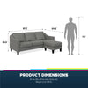 QE Brighton Sectional Sofa Grey Linen - Gray - N/A