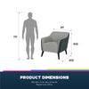 QE Kayden Accent Chair Grey Chenille - Gray - N/A