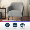 QE Kayden Accent Chair Grey Chenille - Gray - N/A