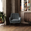 QE Brayden Accent Upholstered Chair Charcoal - Charcoal - N/A