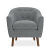 QE Brie Accent Chair Grey Linen - Grey Linen - N/A