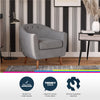 QE Brie Accent Chair Grey Linen - Grey Linen - N/A