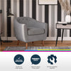 QE Brie Accent Chair Grey Linen - Grey Linen - N/A