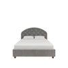 QE Aspen Upholstered Bed L/Grey Velvet King UK - Light Gray - Queen