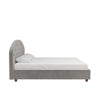 QE Aspen Upholstered Bed L/Grey Velvet King UK - Light Gray - Queen