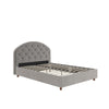 QE Aspen Upholstered Bed L/Grey Velvet King UK - Light Gray - Queen