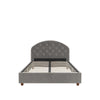 QE Aspen Upholstered Bed L/Grey Velvet King UK - Light Gray - Queen