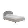 QE Aspen Upholstered Bed L/Grey Velvet King UK - Light Gray - Queen