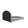 QE Aspen Upholstered Bed L/Grey Velvet King UK - Light Gray - Queen