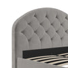 QE Aspen Upholstered Bed L/Grey Velvet King UK - Light Gray - Queen