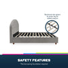 QE Aspen Upholstered Bed L/Grey Velvet King UK - Light Gray - Queen