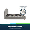 QE Aspen Upholstered Bed L/Grey Velvet King UK - Light Gray - Queen