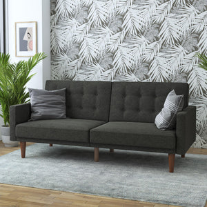 QE Wimberly Futon Grey Linen - Gray