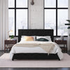 Dakota Upholstered Bed Black PU Double UK - Black Faux Leather