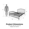 NOVOGRATZ BUSHWICK METAL BED BLACK DOUBLE UK - Black - N/A