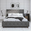 COSMOLIVING MERCER BED DOUBLE UK GREY LINEN (BOX 1/2) - Grey Linen - N/A