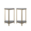 COSMOLIVING SCARLETT END TABLE SET GRAPHITE GREY - Graphite Grey - N/A