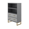 COSMOLIVING SCARLETT BOOKCASE WITH DRAWERS, GRAPHITE GRAY - Graphite Grey - N/A