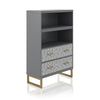 COSMOLIVING SCARLETT BOOKCASE WITH DRAWERS, GRAPHITE GRAY - Graphite Grey - N/A
