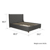 COSMOLIVING MERCER BED DOUBLE UK GREY LINEN (BOX 1/2) - Grey Linen - N/A