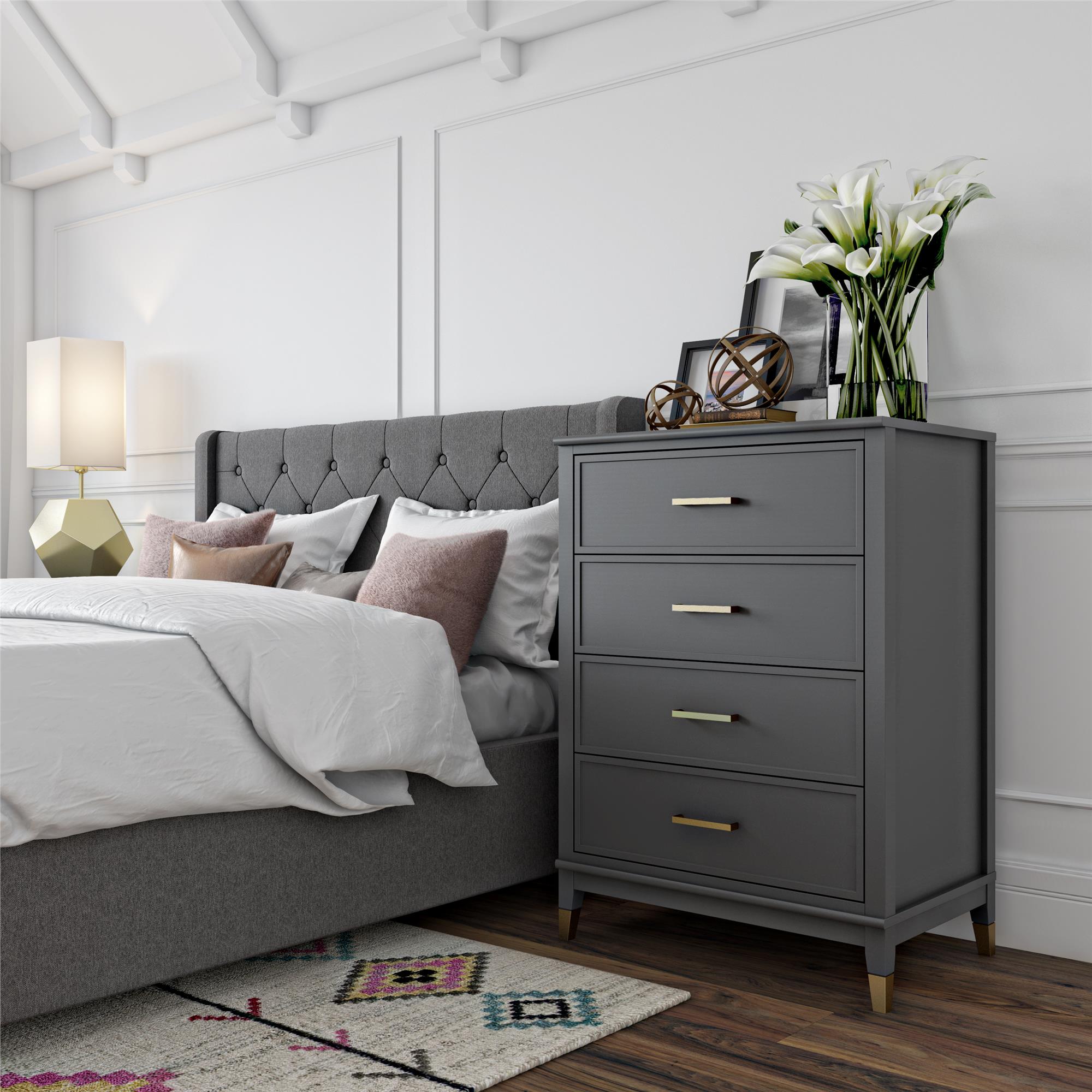 COSMOLIVING WESTERLEIGH 4 DRAWER DRESSER GRAPHITE GREY Dorel Home Europe COSMOLIVING WESTERLEIGH 4 DRAWER DRESSER GRAPHITE GREY Dorel Home Europe