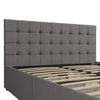 COSMOLIVING ELIZABETH BED DOUBLE UK GREY LINEN (BOX 1/2) - Grey Linen - N/A