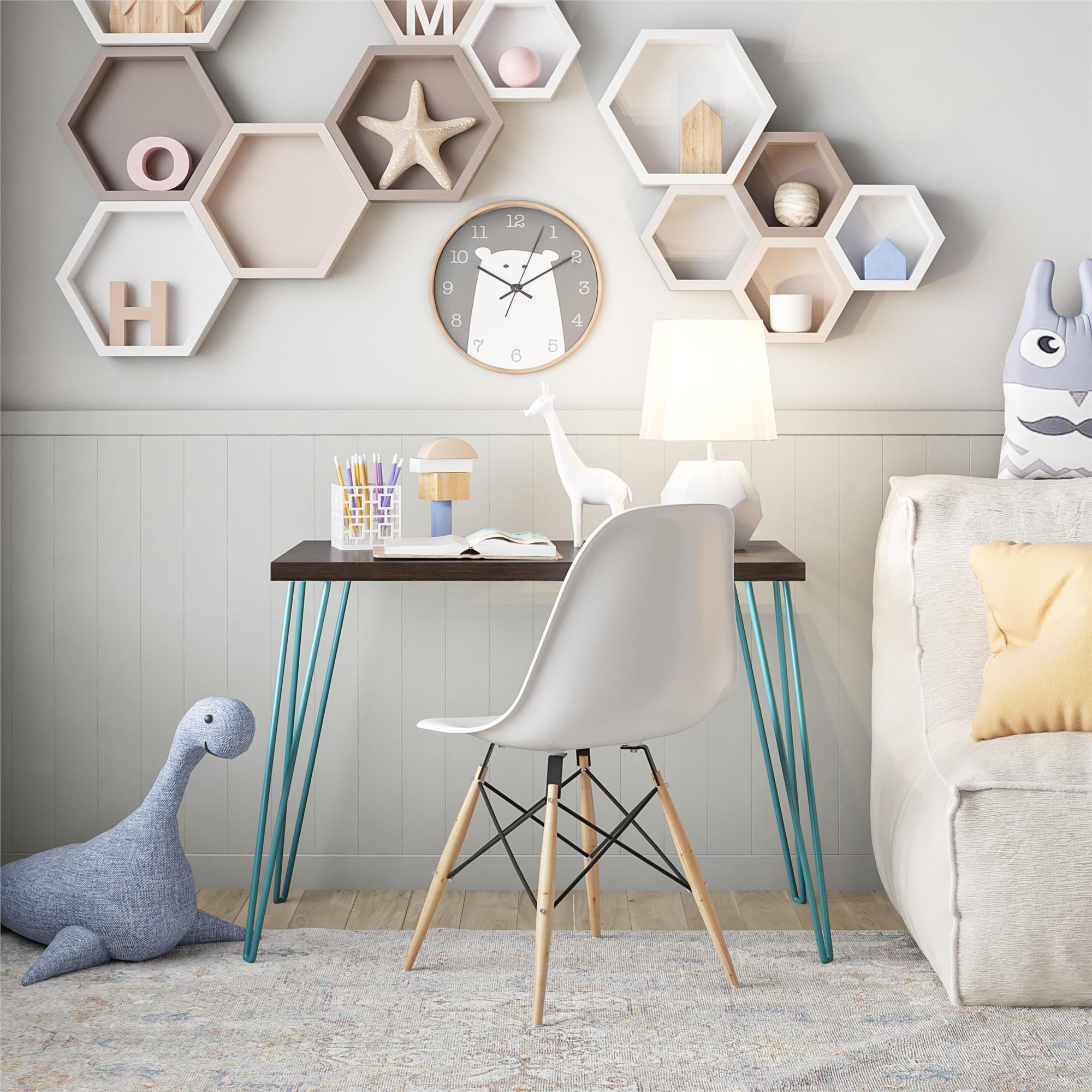 OWEN RETRO DESK ESPRESSO TEAL Dorel Home Europe
