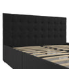 COSMOLIVING ELIZABETH BED DOUBLE UK BLACK VELVET (BOX 1/2) - Black - N/A