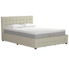 COSMOLIVING ELIZABETH BED DOUBLE UK IVORY VELVET (BOX 1/2) - Ivory - N/A