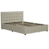 COSMOLIVING ELIZABETH BED DOUBLE UK IVORY VELVET (BOX 1/2) - Ivory - N/A