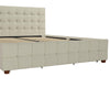 COSMOLIVING ELIZABETH BED DOUBLE UK IVORY VELVET (BOX 1/2) - Ivory - N/A