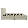 COSMOLIVING ELIZABETH BED DOUBLE UK IVORY VELVET (BOX 1/2) - Ivory - N/A