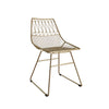 CL Astrid Wire Metal Dining Chair Gold - Gold - N/A