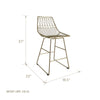 CL Astrid Wire Metal Counter Stool Gold - Gold - N/A