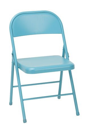 NOVOGRATZ ALL STEEL FOLDING CHAIR, 2 PACK, TURQUOISE - Turquoise - N/A