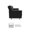 ANDORA SPRUNG SEAT SOFA BED FAUX LEATHER BLACK - Black Faux Leather - N/A