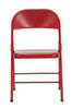 NOVOGRATZ ALL STEEL FOLDING CHAIR, 2 PACK, RED - Red - N/A