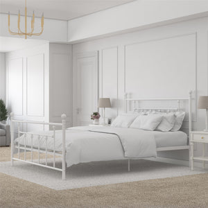 MANILA METAL BED WHITE DOUBLE UK - White - N/A