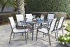 COSCO OUTDOOR LIVING PALOMA STEEL PATIO DINING CHAIRS, LIGHT GRAY SLING, 6-PACK - Gray - N/A