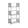 COSMOLIVING (US) Ella 5 Shelf Bookcase White Marble/Black
