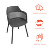 COSMOLIVING (US) Camelo Resin Dining Chairs 2PK Black